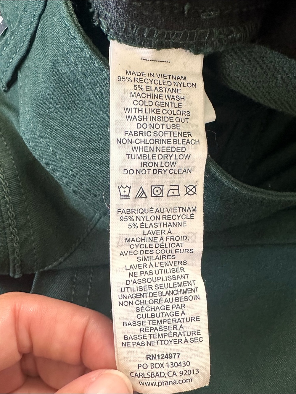 Prana Halle Straight Leg Pants Women 6 Green Hiking Stretch Mid Rise UPF Outdoor - Picture 7 of 13
